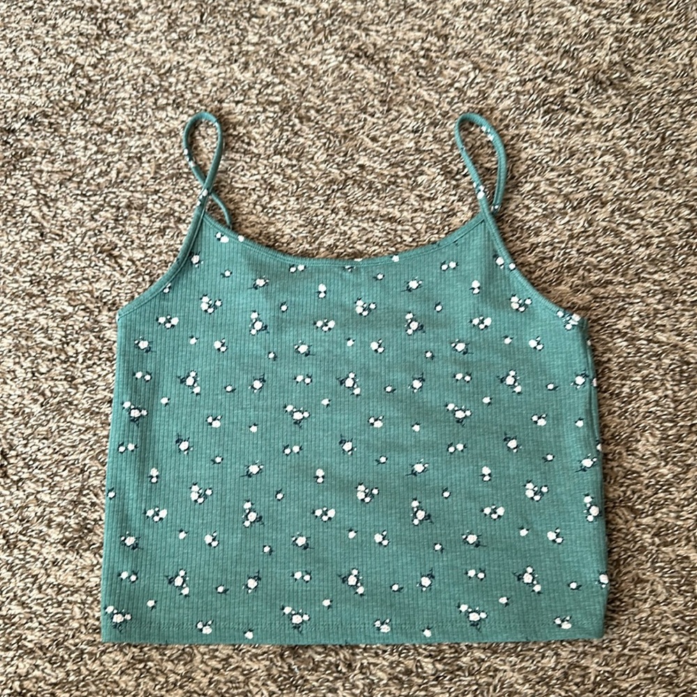 American Eagle Floral Cropped Tank Top